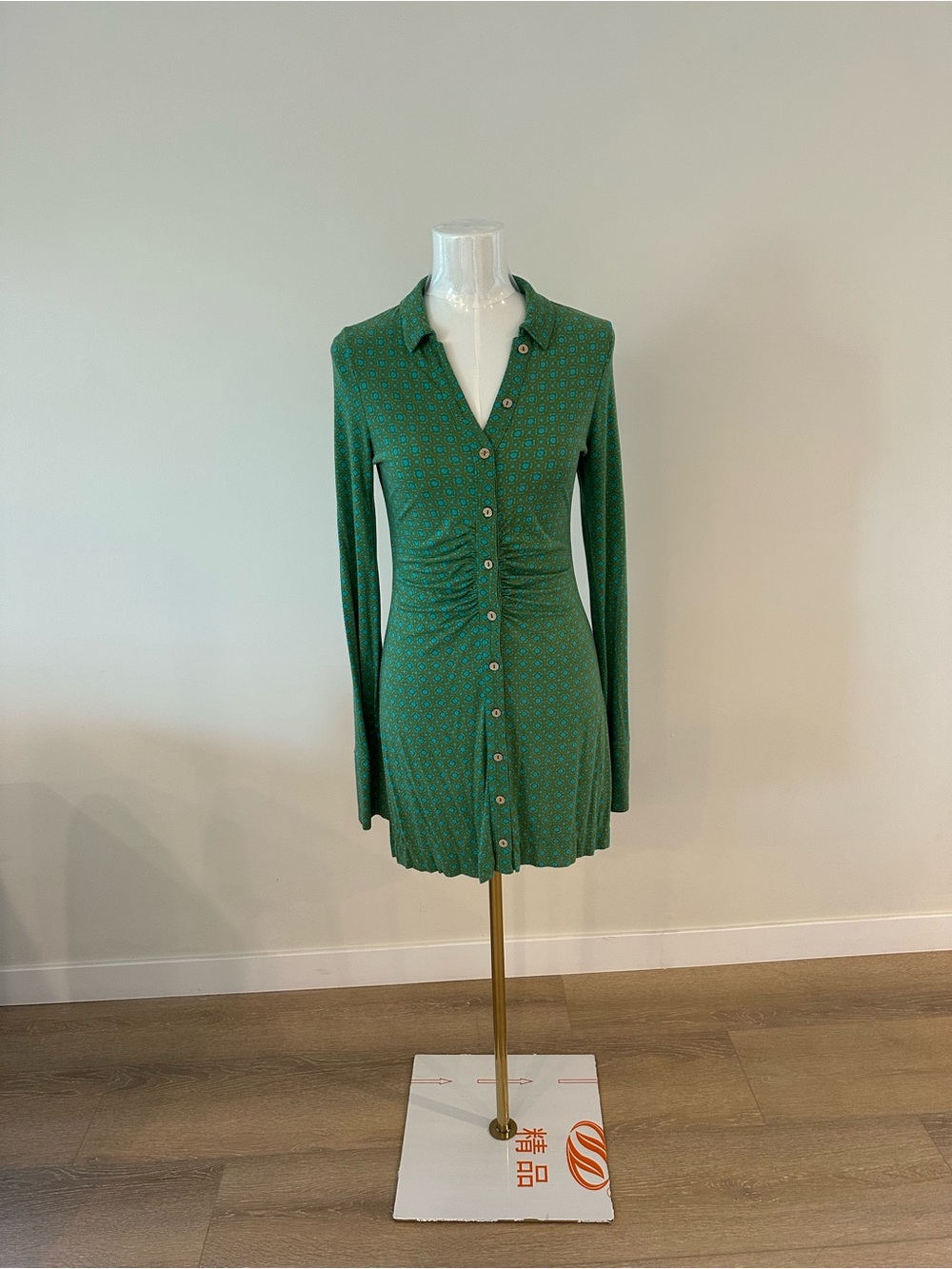 Free People Button-Front Collared Mini Dress